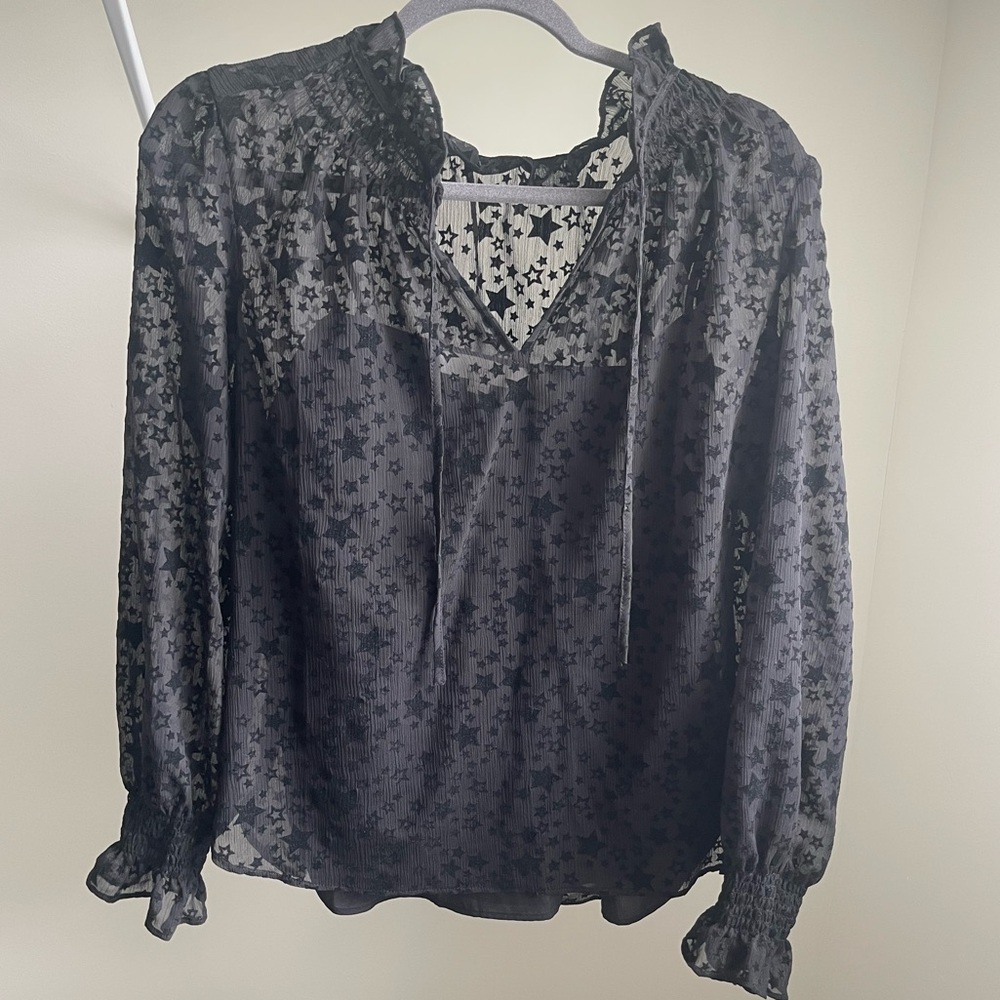 Loft black star blouse